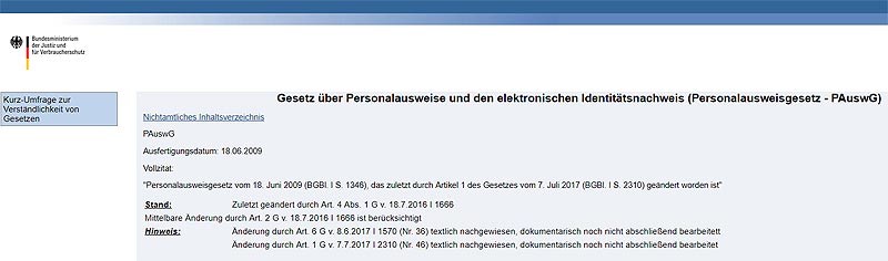 Personalausweisgesetz (PAuswG)