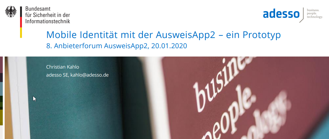 Mobile Identität mit der AusweisApp2 – ein Prototyp (von Christian Kahlo)