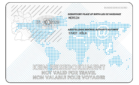 eID-Karte (german eID Card) back